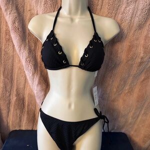 Black Halter Bikini Set